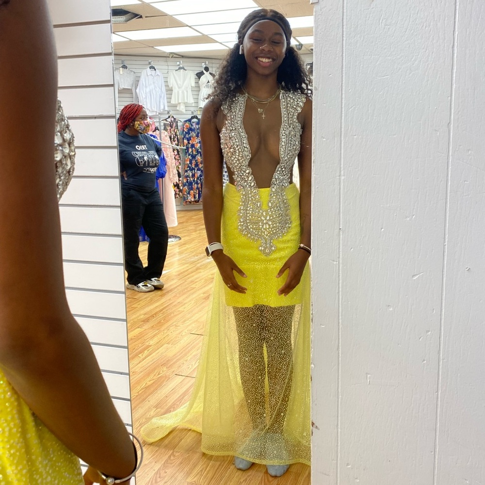 Yellow and silver birthday/prom dress